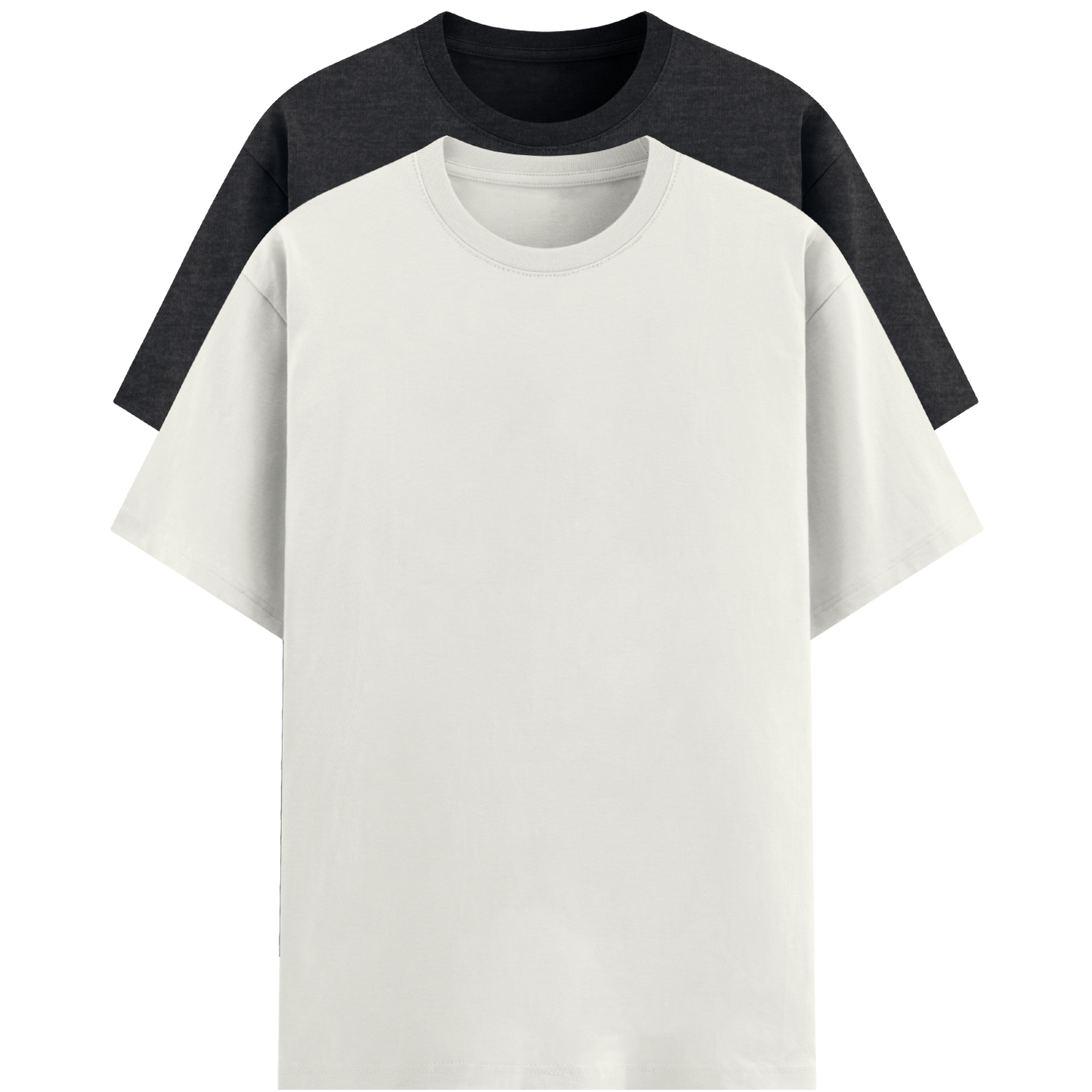 2-pack Unisex Fit T-shirts (Black melange & white)