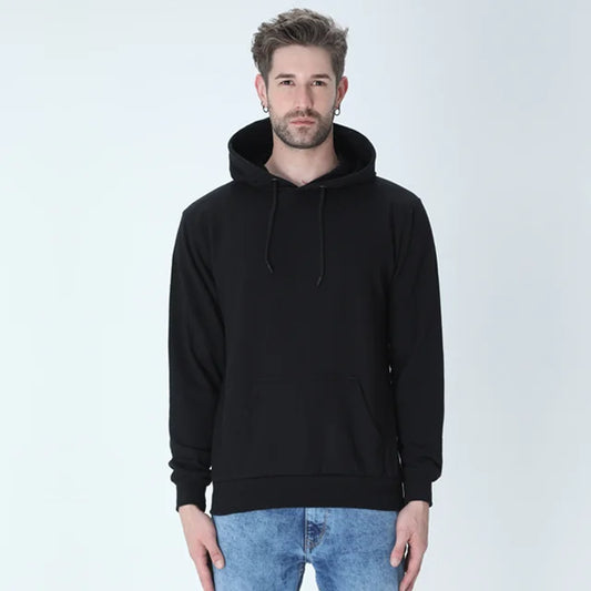 Plain Black Unisex Hoodie