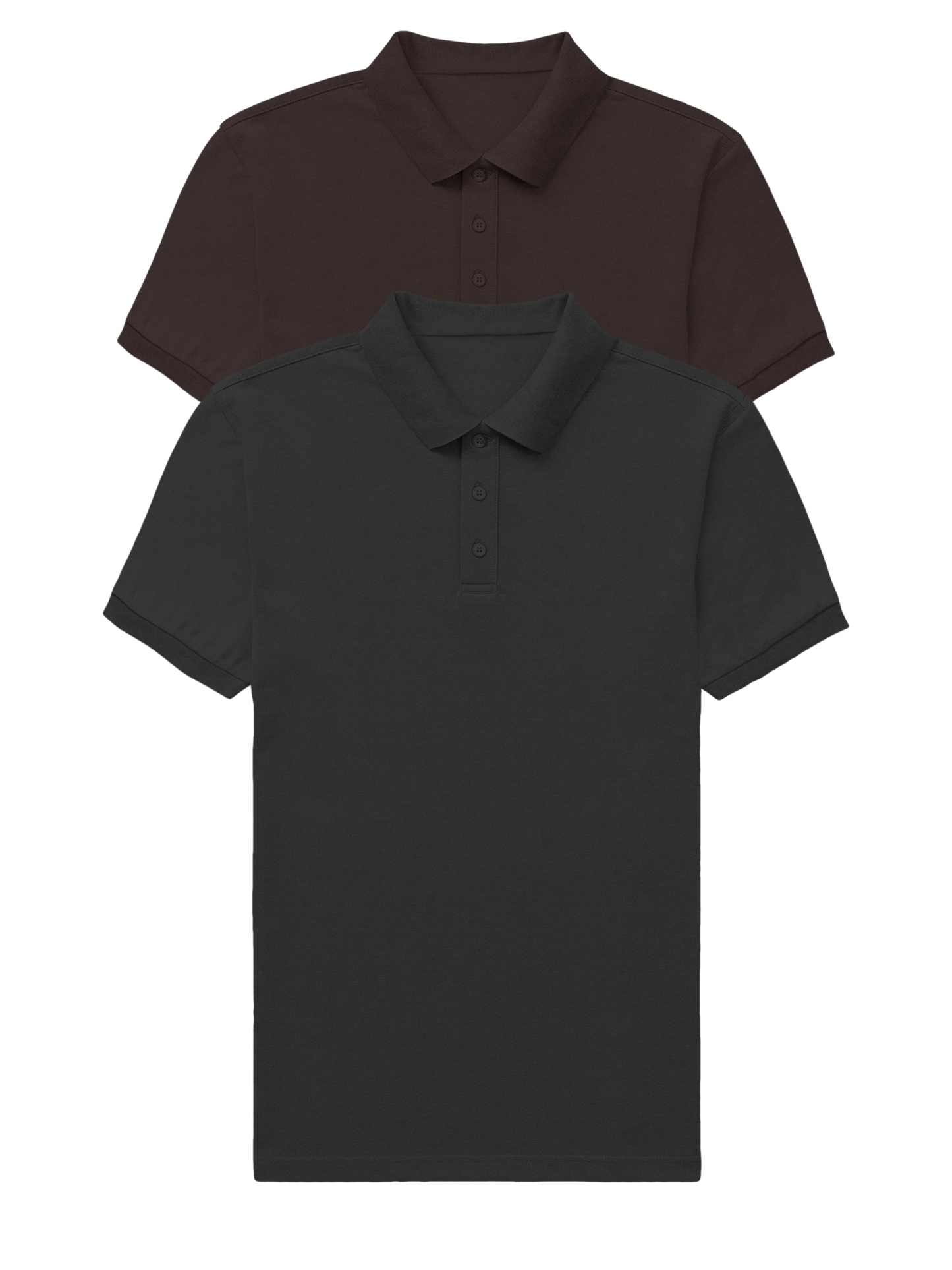 2-pack Male Polo T-shirts (Black & Coffee Brown)