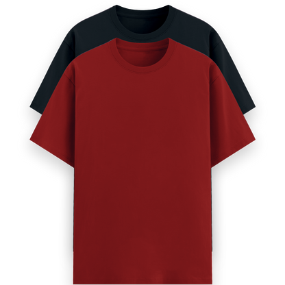 2-pack Unisex Fit T-shirts (RED & NAVY BLUE)