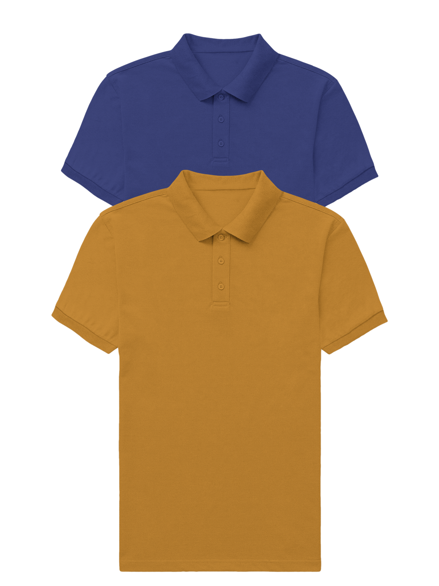 2-pack Male polo T-shirts (Mustard Yellow & royal blue)