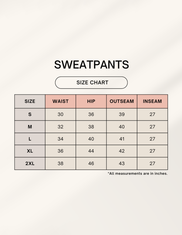 1758630873sizechart.png Unisex Sweatpants